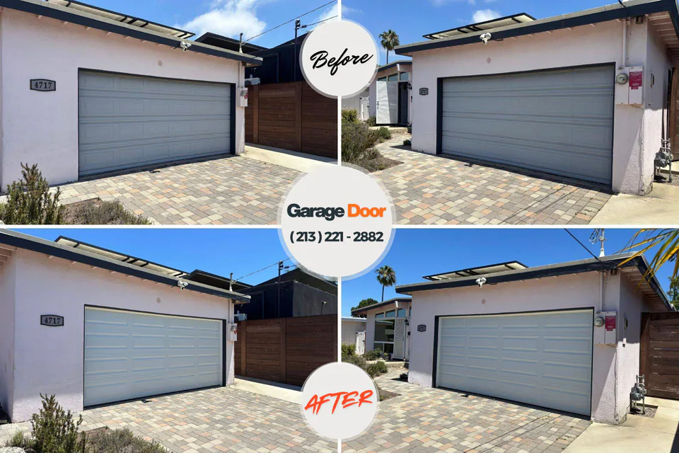 Before and after: garage door repair Locust Grove, OK